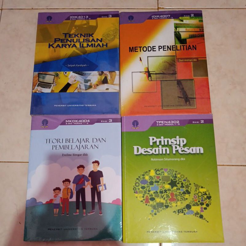 universitas terbuka teknik penulisan karya ilmiah metode penelitian teori belajar pembelajaran prins