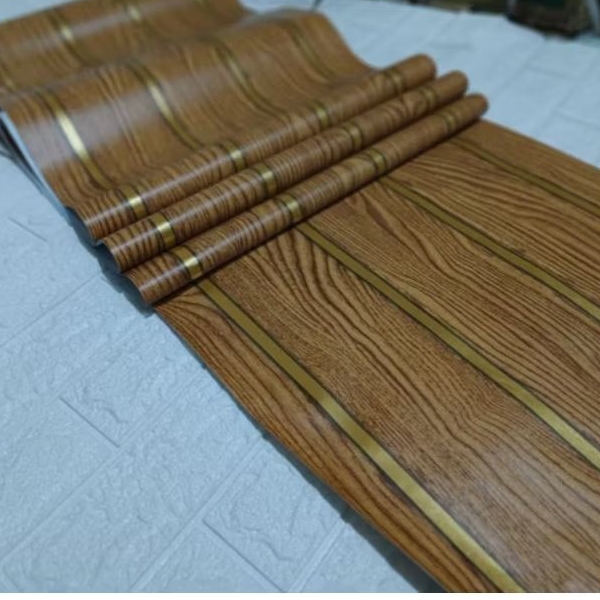 Wallpaper Sticker Dinding Kayu Coklat Tua Gold Terbaru Dekorasi Dinding Pintu Lemari Jendela DLL