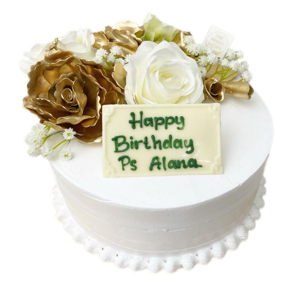 

Cake Birthday Gold And White
