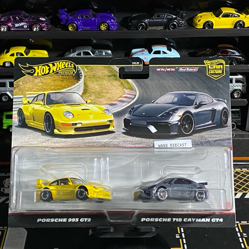 Hot Wheels Premium Porsche 993 GT2 Twin Pack Porsche 718 Cayman GT4