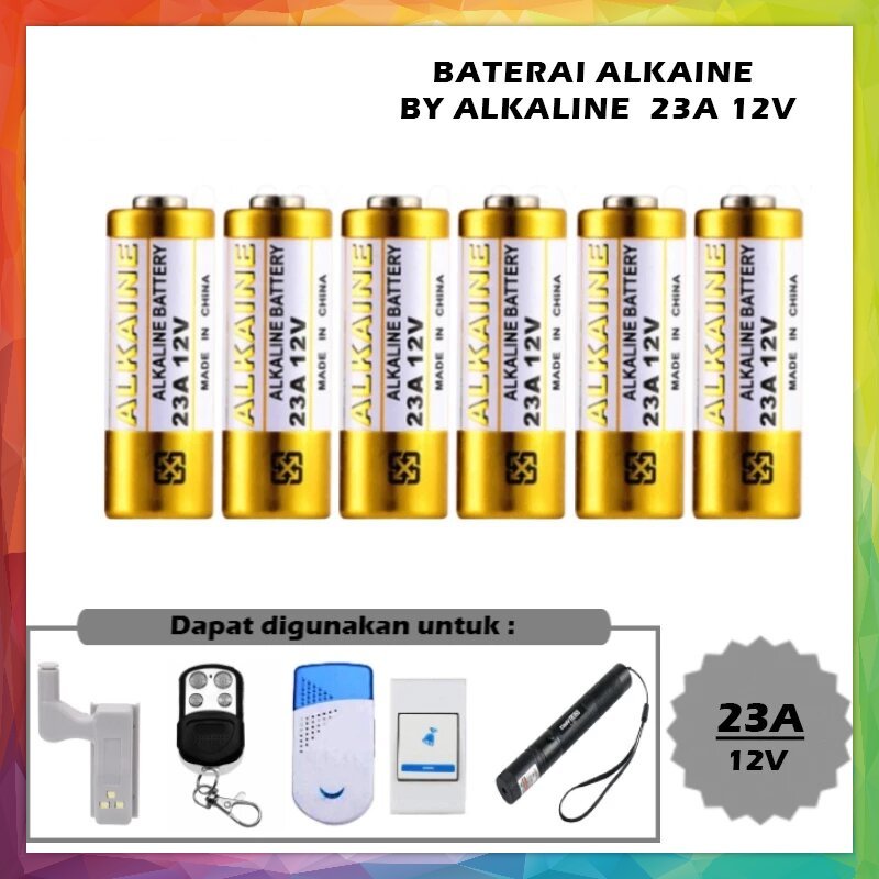Battery Mini A23 Baterai Alkaline 23A 12V / Batu Batre 12 Volt Batrei Batrai Kering Untuk Bell Pintu