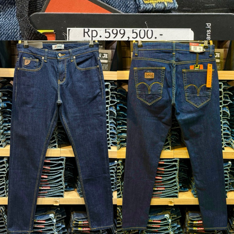Celana Panjang Lois Original Biru Dongker Baru Slimfit stretch