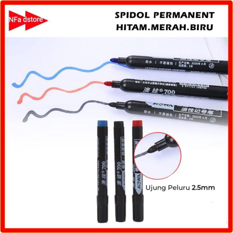 

Spidol Permanent Hitam Merah Biru