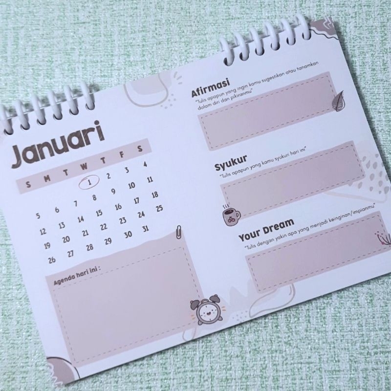 

kalender harian. kalender refleksi. journal harian
