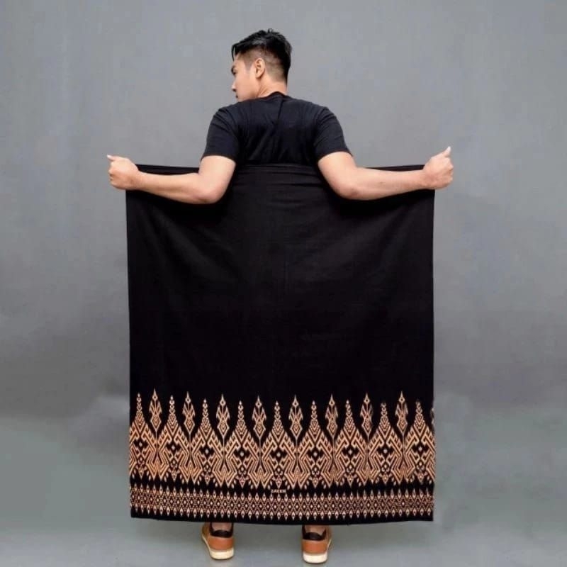 Sarung Pria Dewasa Batik Pekalongan motif Kekinian Nyaman Halus Sarung Santri Muslim Hitam