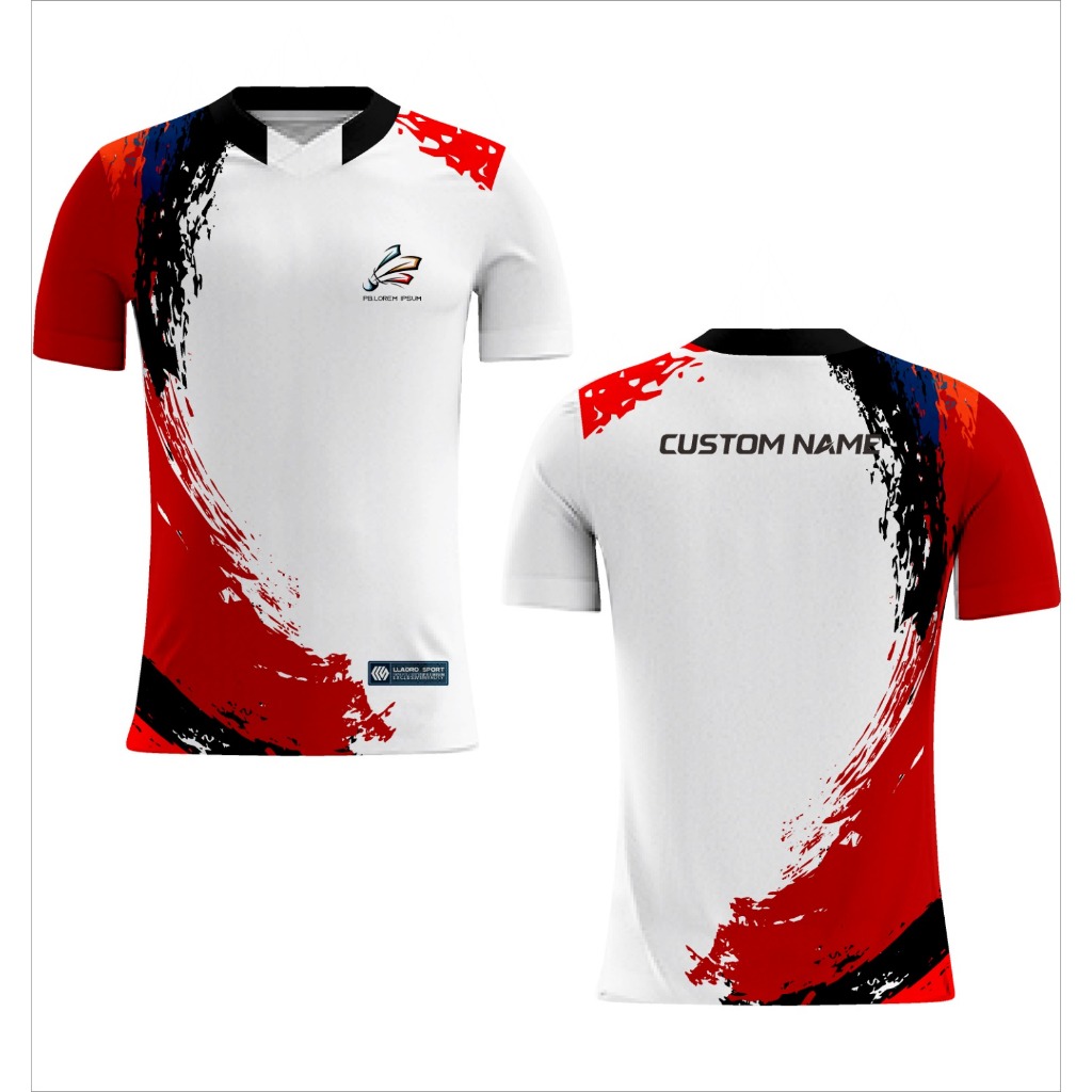 Jersey Badminton  Merah Free Nameset