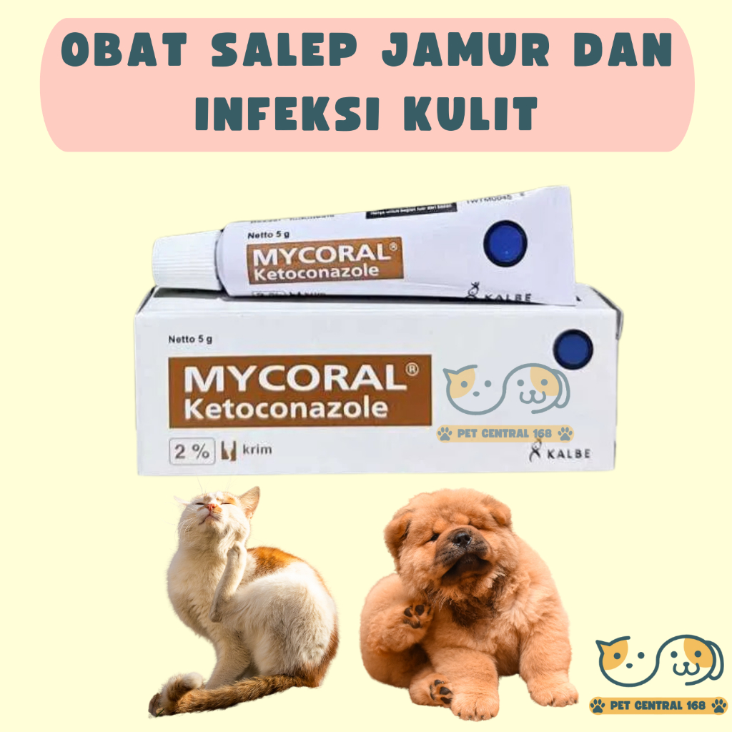 Mycoral Ketoconazole 5gr - Obat Salep Jamur Kucing Anjing