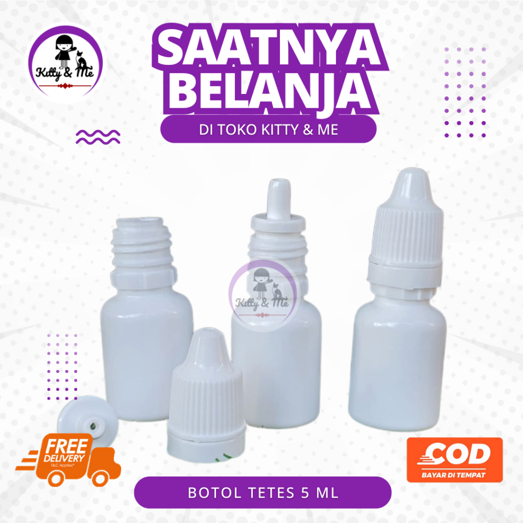 BOTOL TETES 5ML - Botol Plastik Tetes Putih