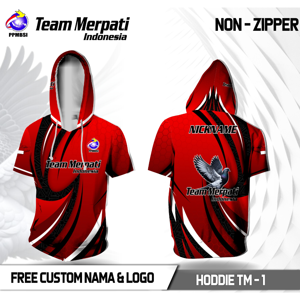 Hoodie jersey team merpati baju burung merpati kaos burung dara