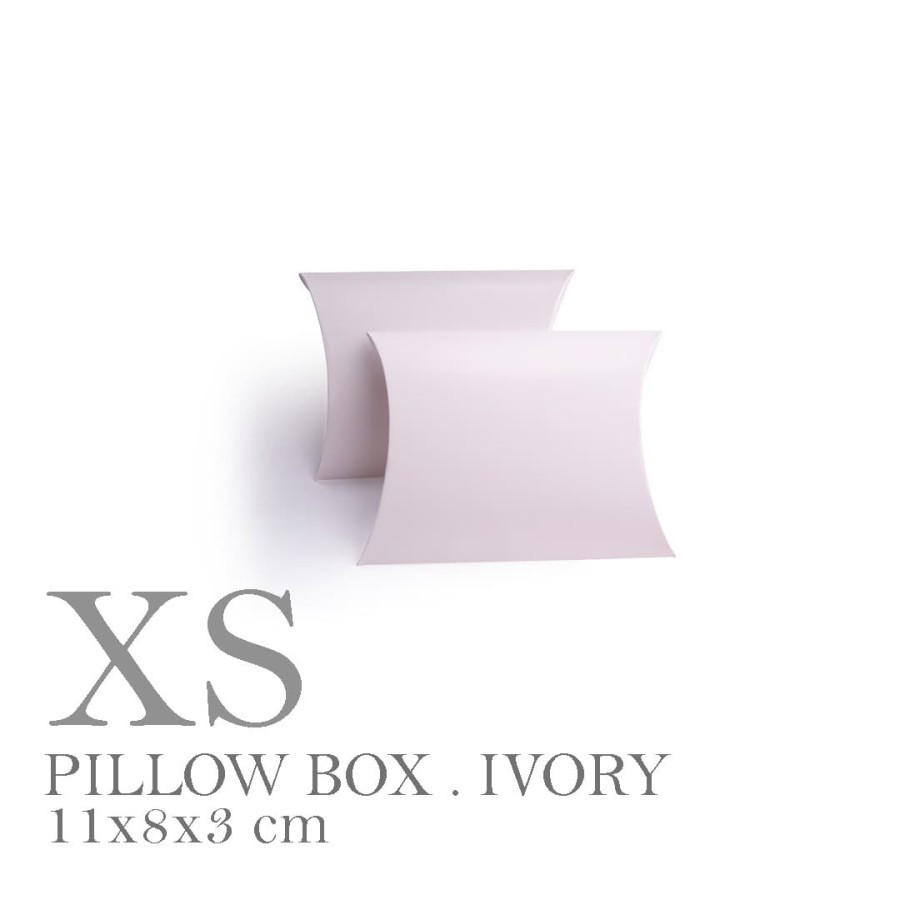 

10 Pcs Pillow Box Small Packaging Kerudung Baju Souvenir Bahan Ivory Ukuran 8x11x3 cm