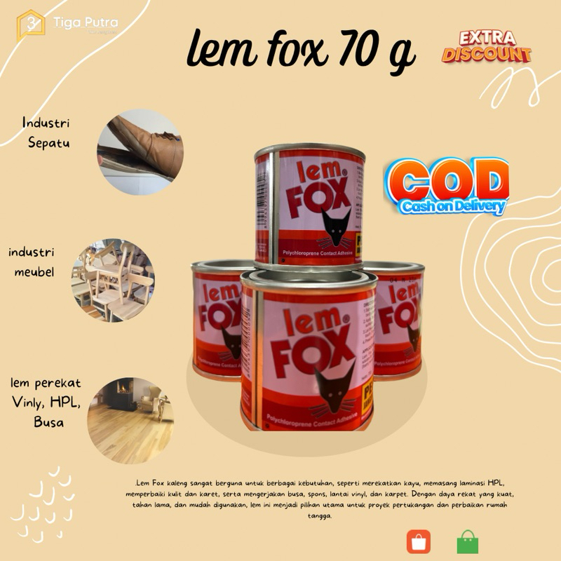 

Lem Fox 70 gram| Lem Fox Kuning| Lem Fox kaleng