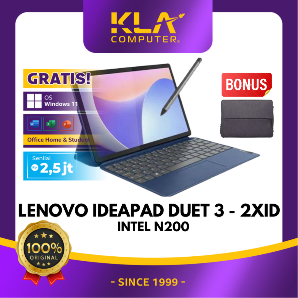 LENOVO IDEAPAD Duet 3i 11IAN8 Intel N200 8GB RAM 256GB SSD W11 OHS 2021 2XID