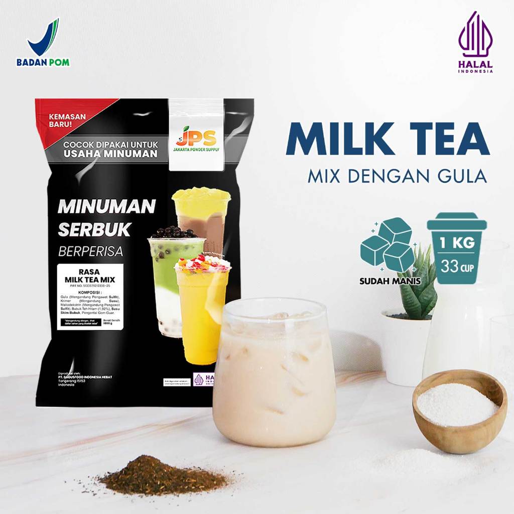 

Powder Drink JPS Bubuk Minuman Rasa Milk Tea Mix 1Kg