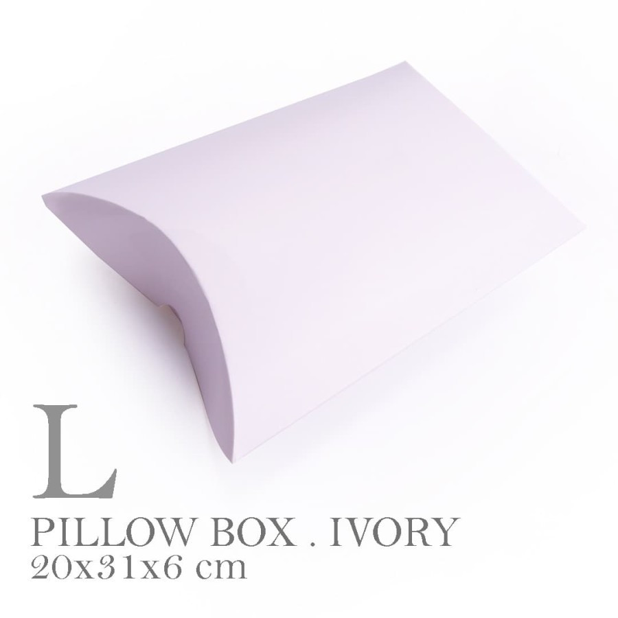 

10 Pcs Pillow Box Large Size Packaging Kerudung Baju Souvenir Bahan Ivory Ukuran 20x31x6 cm