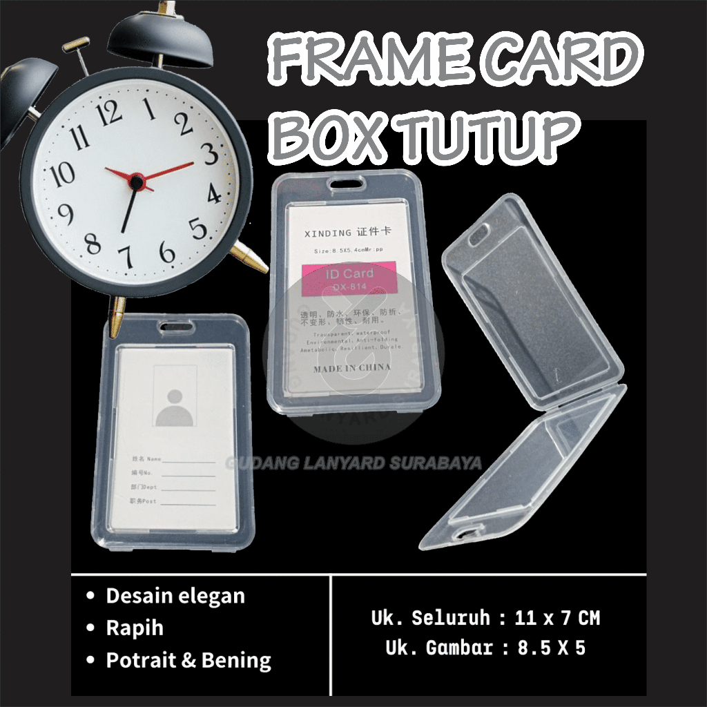 

Card holder frame casing box tempat ID card flashdisk holder bening tutup portrait