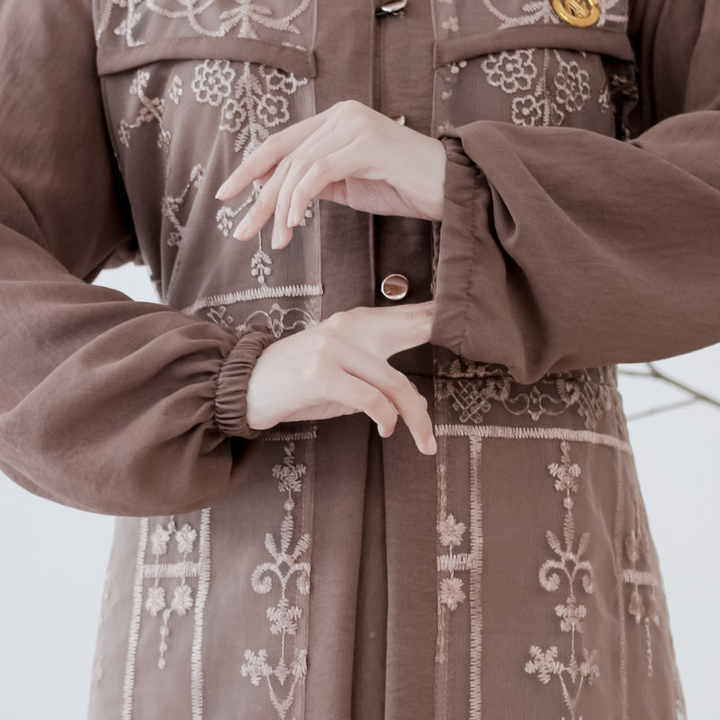 RB Dress Gamis Brokat Wanita Terbaru Tile Elagan Crinkle Airflow Premium - Aisyah by Errina Boutique