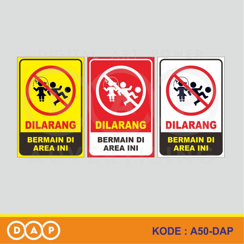 

A50 - AKRILIK SIGN - DILARANG BERMAIN DI AREA INI
