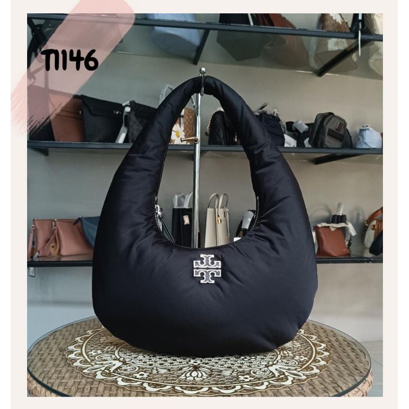 Britten Nylon Puffy Shoulder Bag Black