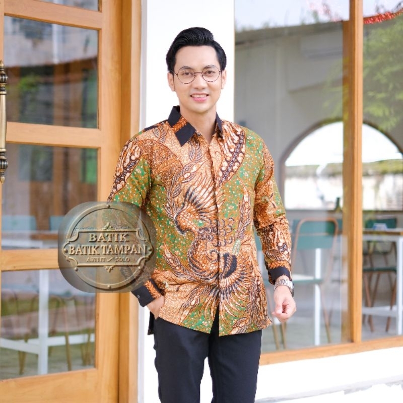 Galar Kuning Baju Batik Pria Lengan Panjang