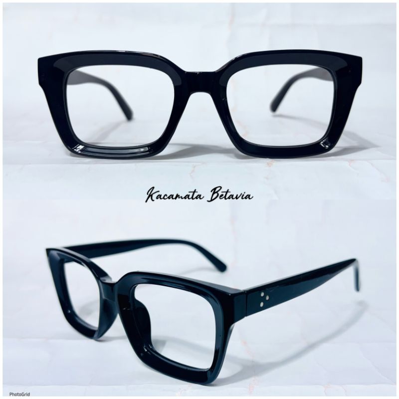 Kacamata antiradiasi Skena bold tipe warna hitam glosy free lensa minus dan silinder
