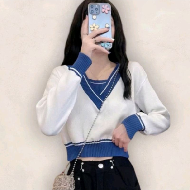 [preloved] sweater rajut crop