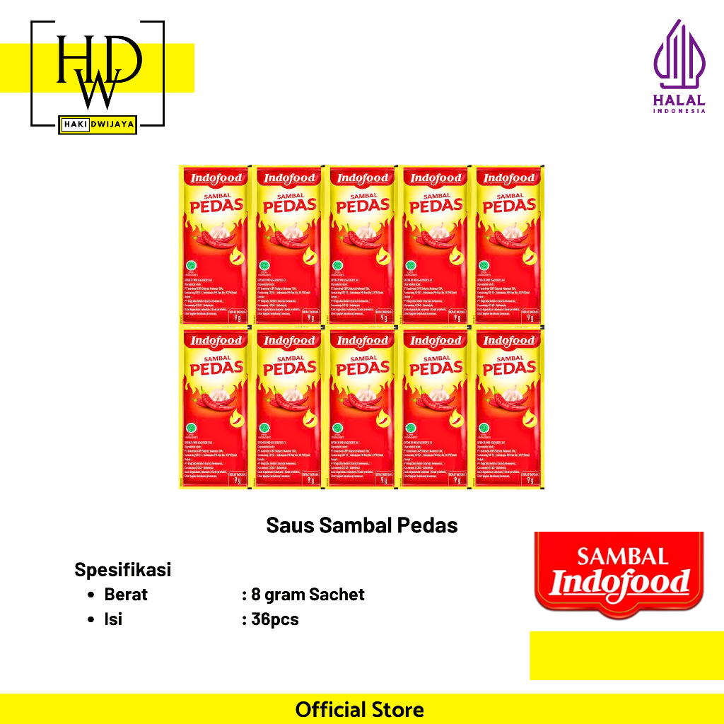 

[36x8gr] Indofood Saus Sambal Pedas Sachet