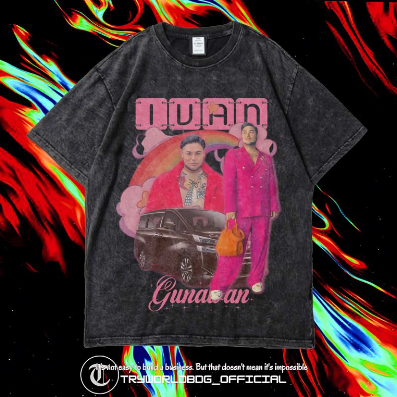 TRYWORLDBDG OFFICIAL "IVAN GUNAWAN" KAOS OVERSIZED | KAOS WASHED | STONE WASH | OVERSIZED T SHIRT | 
