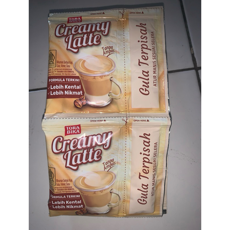 

TORABIKA CREAMY LATTE GULA TERPISAH 1 renceng isi 10pcs