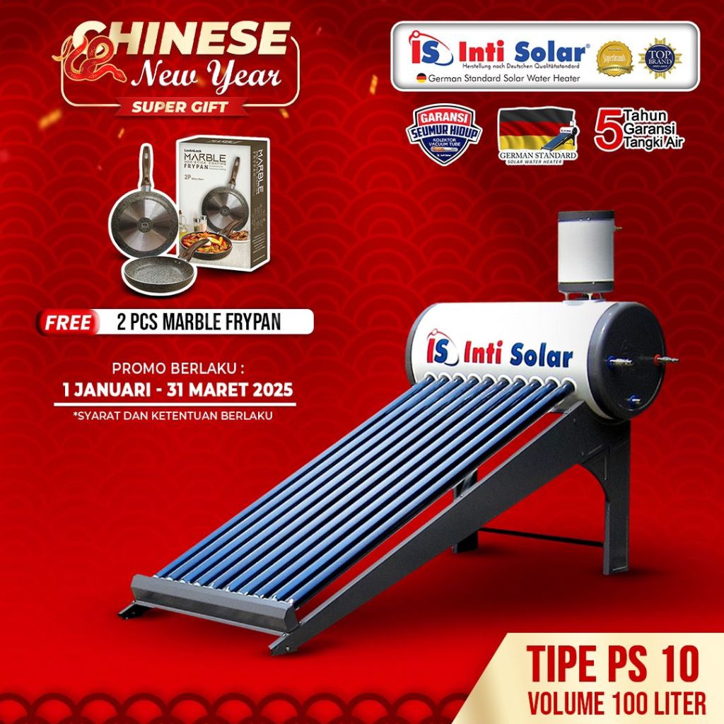 Inti Solar Pemanas Air 100Liter Water Heater Solar PS10