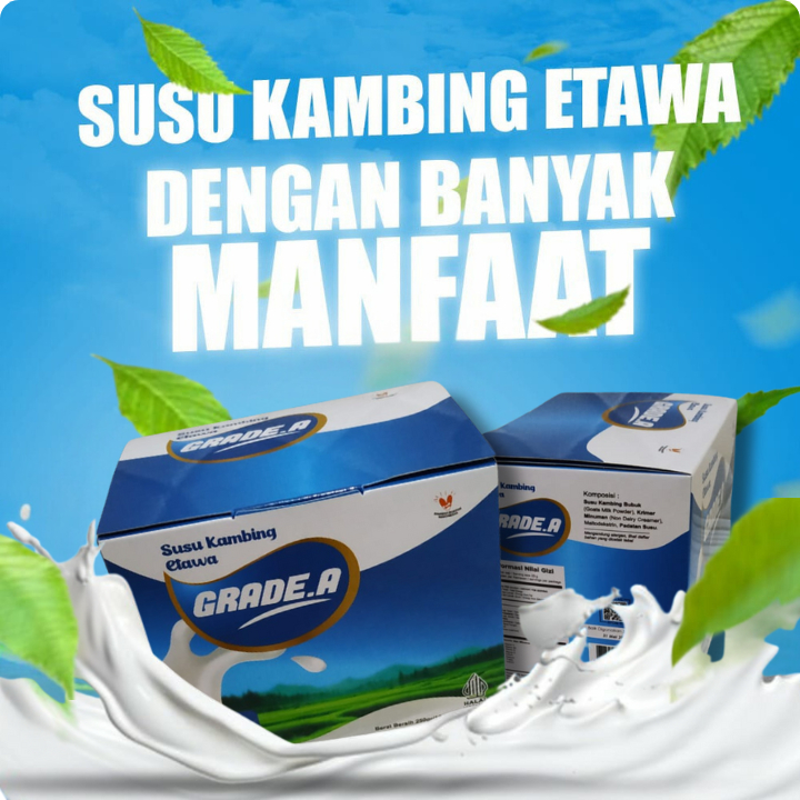 

SUSU KAMBING ETAWA GRADE A KEMASAN BOX ISI 10 SACHET LEBIH PRAKTIS!