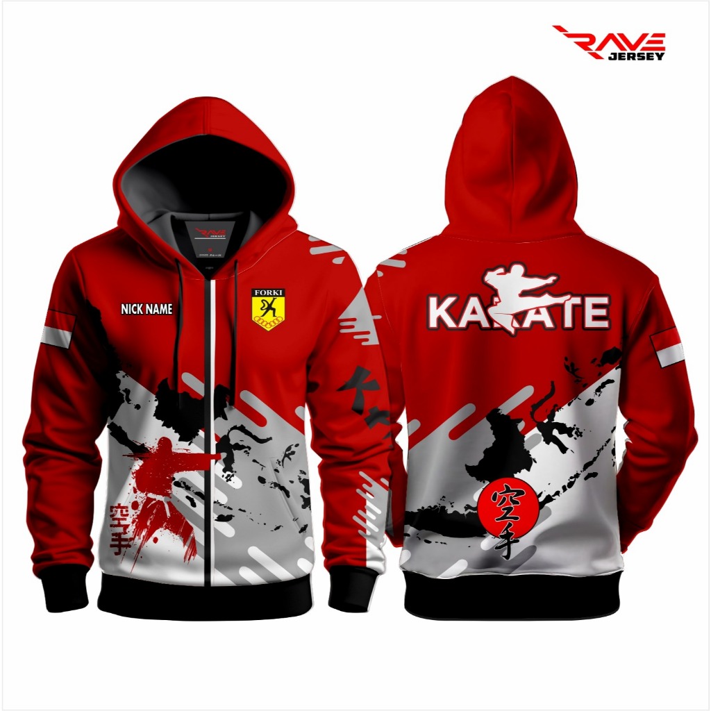 JAKET KARATE SESI 2 FULL PRINTING SUBLIMATION CUSTOM (DESAIN SUKA SUKA)