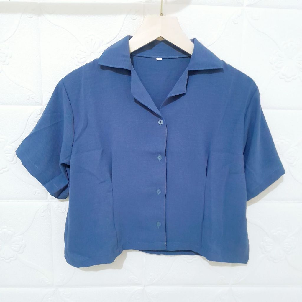 Atasan Kemeja Wnita Crop Cricle Air Floww Terbaruu