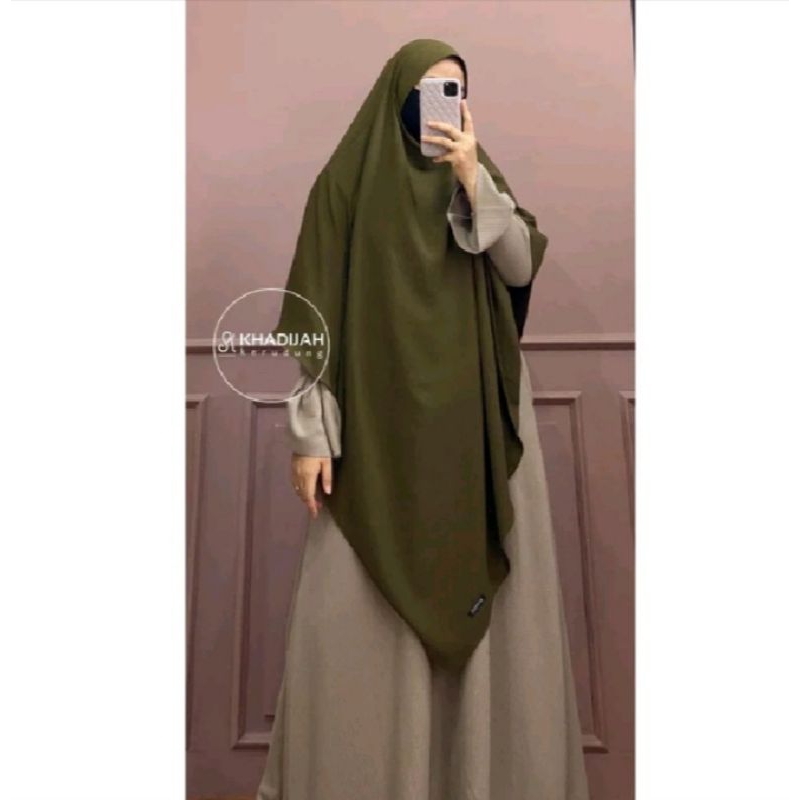 French Khimar hijab syari crinkle jumbo soft pad antem Umayyah Khimar by Khadijah kerudung