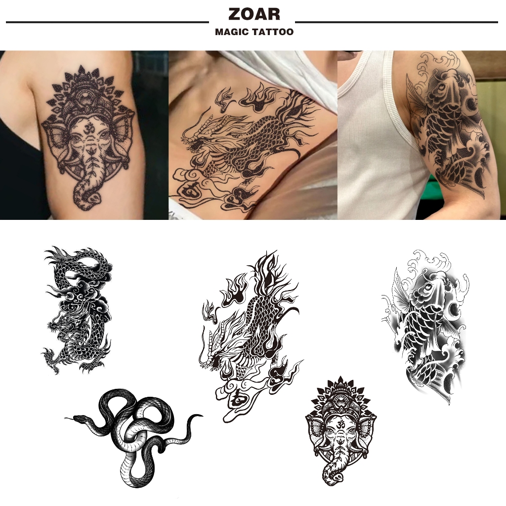 ZOAR Y46 Stiker Tato Temporary Semi Permanen【satwa】Tahan lama Tattoo menempel dekorasi seni untuk pr