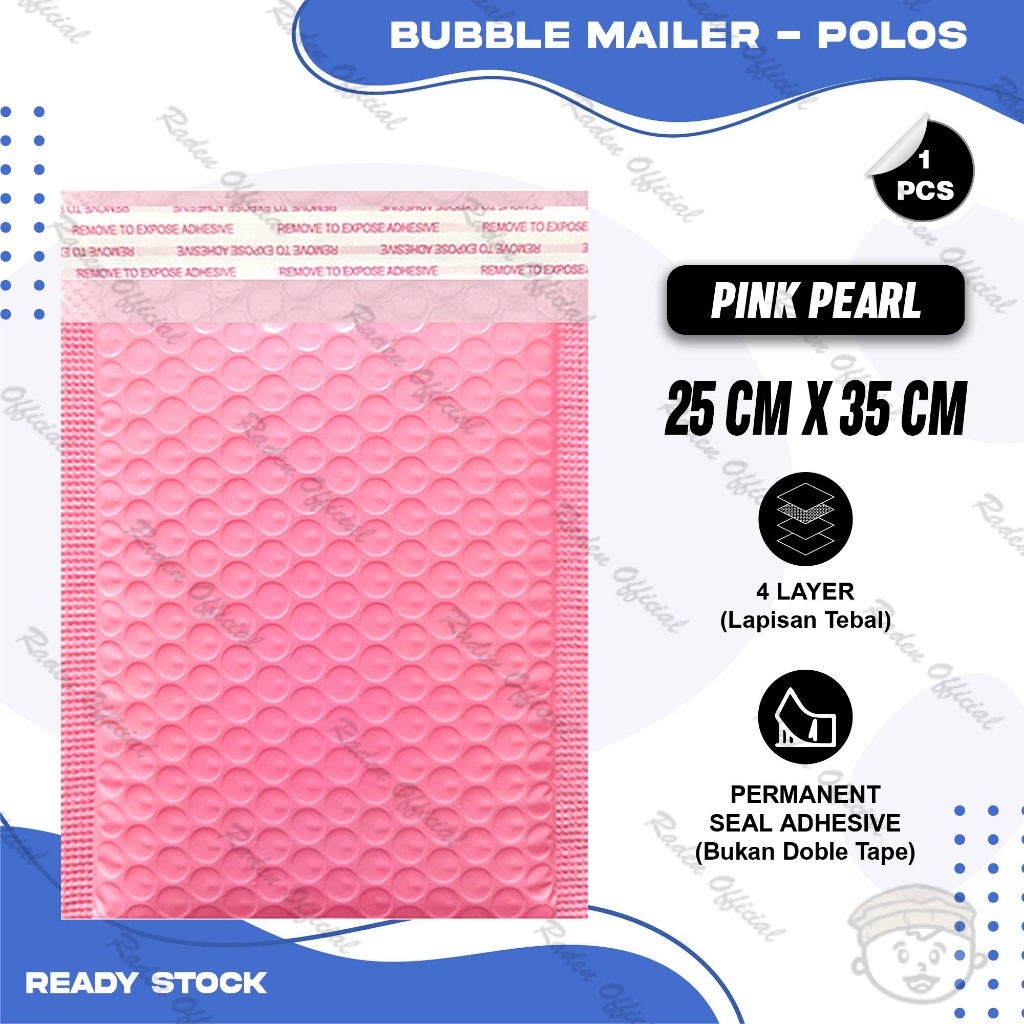 

Plastik Packing BUBBLE MAILER Pink Kantong Polybubble Amplop Bubble Envelope Polymailer Olshop Polos Ukuran 25X35