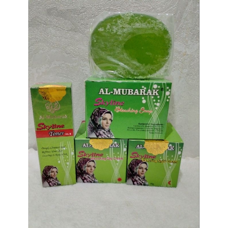 Paket ~ Al Mubarak 4 In 1 ( Sabun batang,Toner, cream Day & Night)