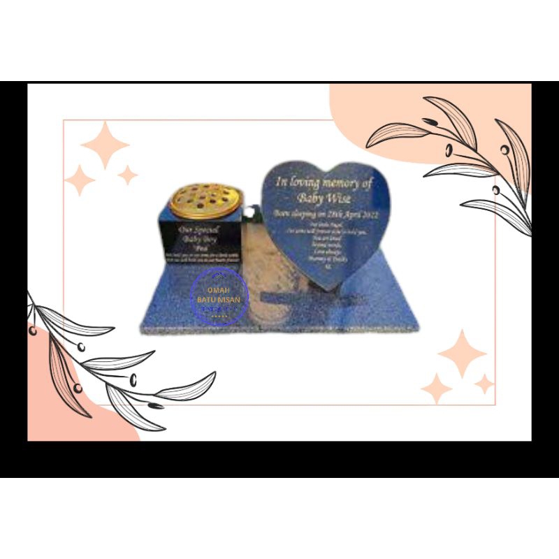 Batu nisan love marmer hitam kwalitas import