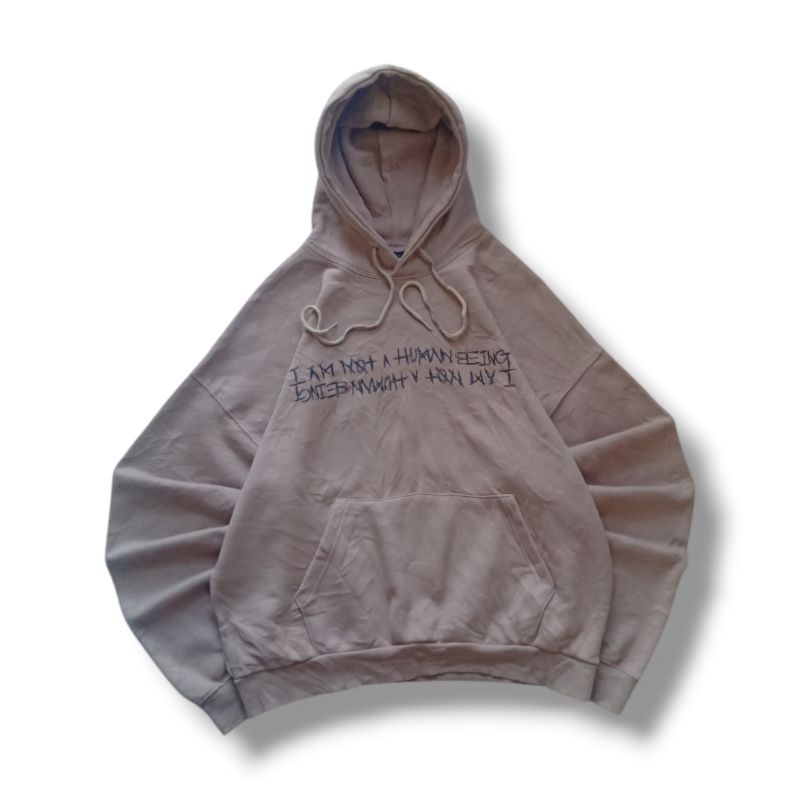 Hoodie I Am Not A Human Being brown color (second)