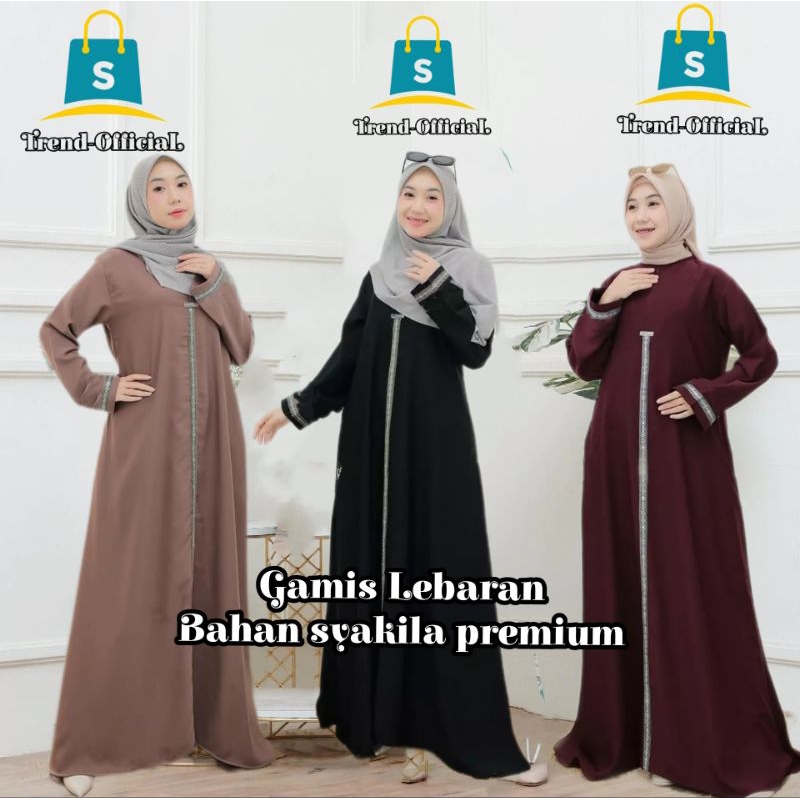 Abaya Gamis Haji dan umroh Polos wanita elegan All color/Abaya Motif Ful renda cantik Syakila super 