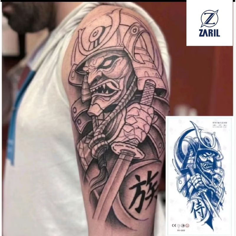 Fruit Ink Juice Tattoo Temporary Motif Yakuza Tentara Jepang Kuno Tatto Temporer Tahan Lama 1 Bulan 