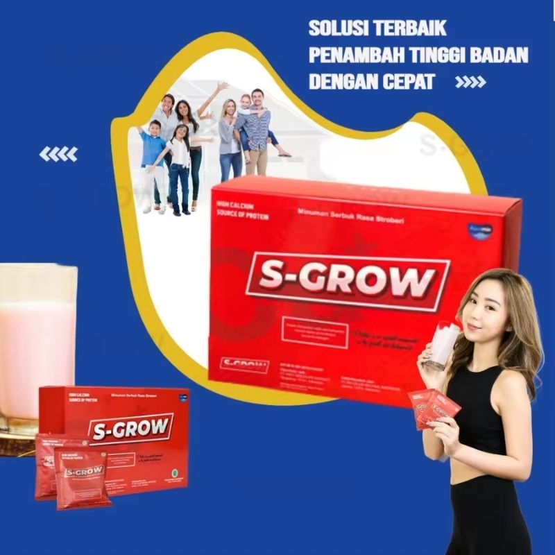 

S-GROW Susu High Calcium Peninggi Badan Extra Cepat isi 10 Shacet