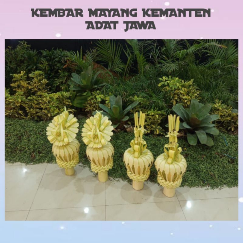 JANUR KUNING ASLI KEMBAR MAYANG DAN KEMBANG MAYANG 1 SET 4 PCS UNTUK KEMANTEN DAN SIMBOL MAKAM