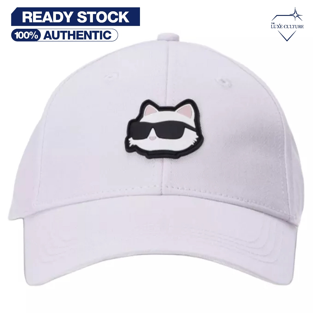 Karl Lagerfeld Logo Ikonik 2 Choupette White Cap / Topi Branded Original