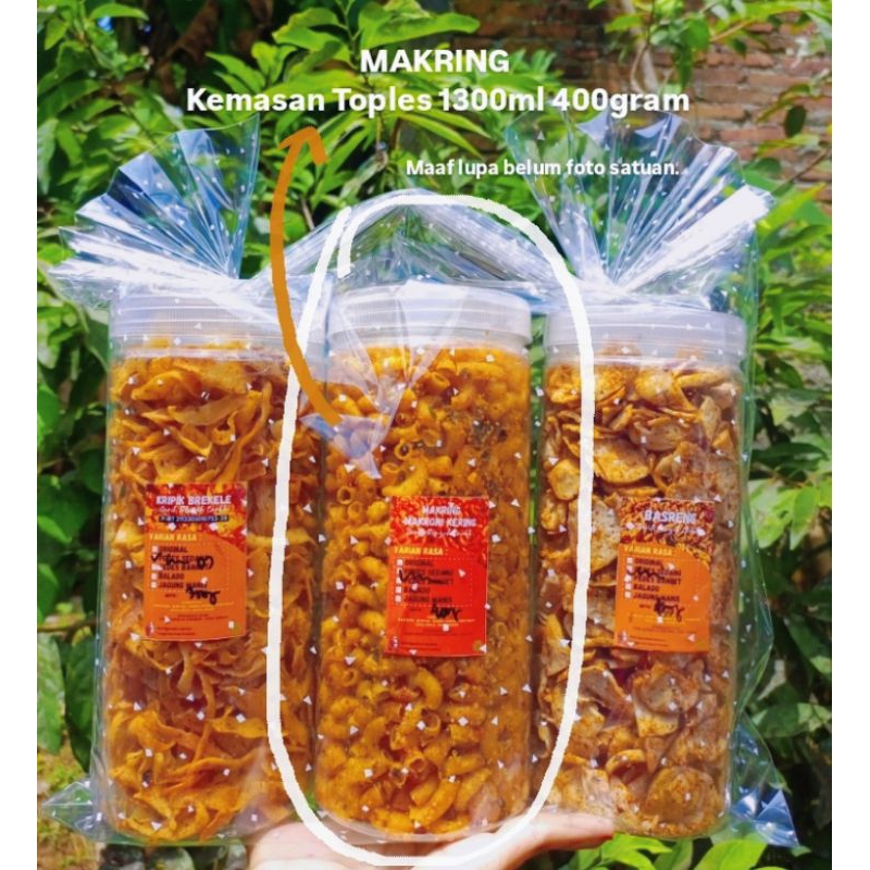 

MAKRING (Makroni Kering Full Bumbu Renyah Gurih) | Kemasan Toples 1300ml (±400gram) | Bisa Request Mix Varian Rasa