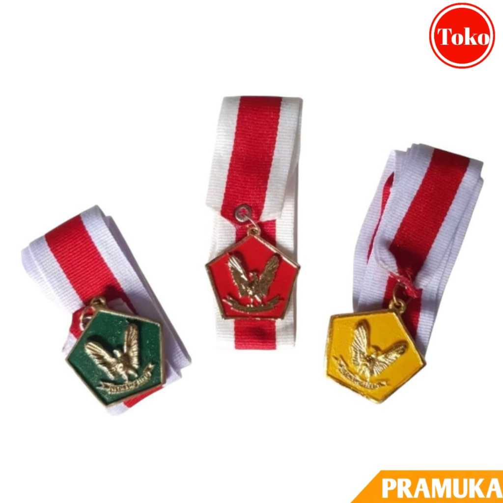 Medali Garuda Pramuka Logam Cor Siaga Penggalang Penegak / Kalung Medali Pramuka Cor