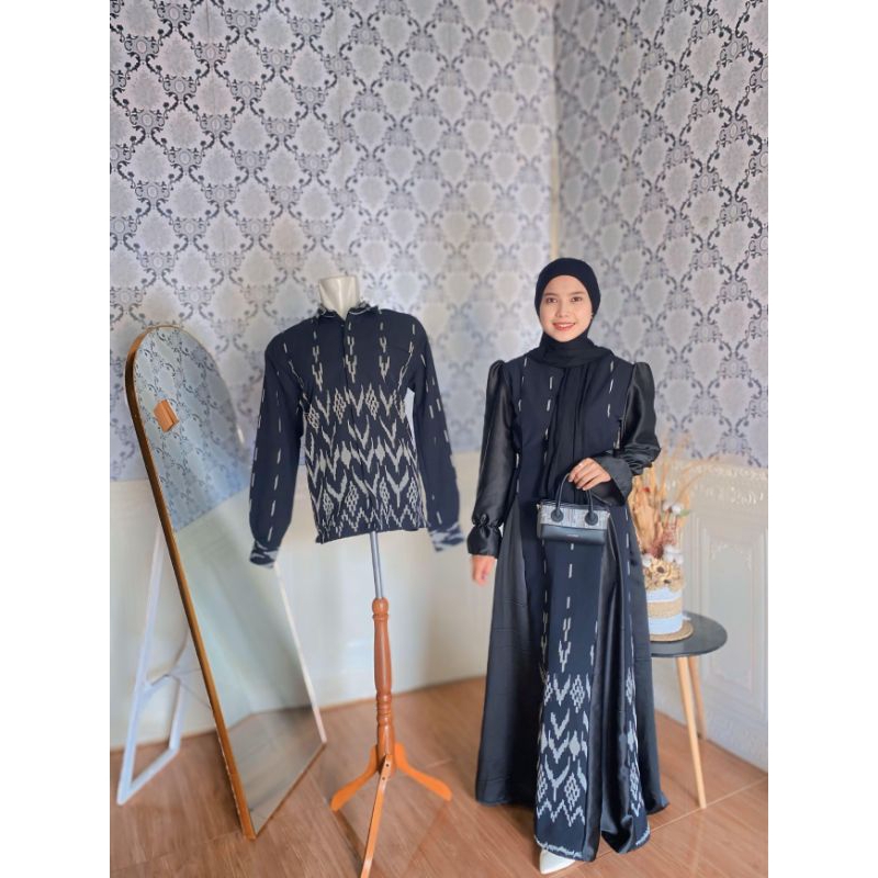 BAJU COUPLE TENUN GAMIS  BAJU TENUN  PASANGAN JEPARA KOMBINASI