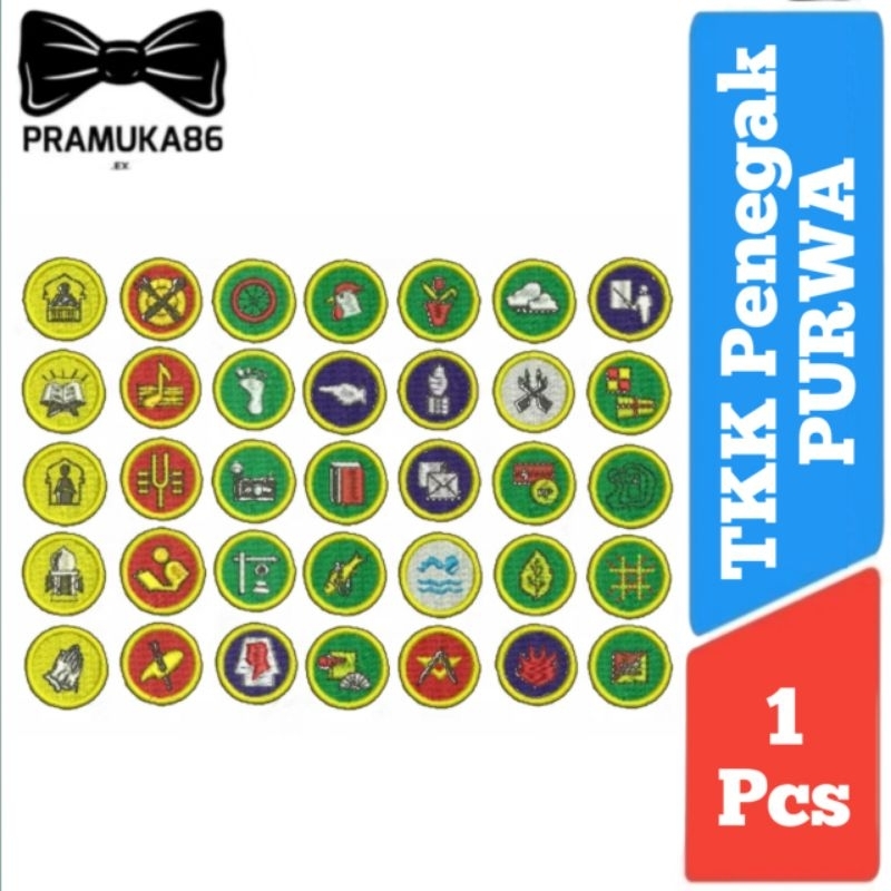 Tkk Penegak Purwa (BULAT KUNING) Wajib & Non Wajib Bordir / Badge Tkk Pramuka Penegak Purwa
