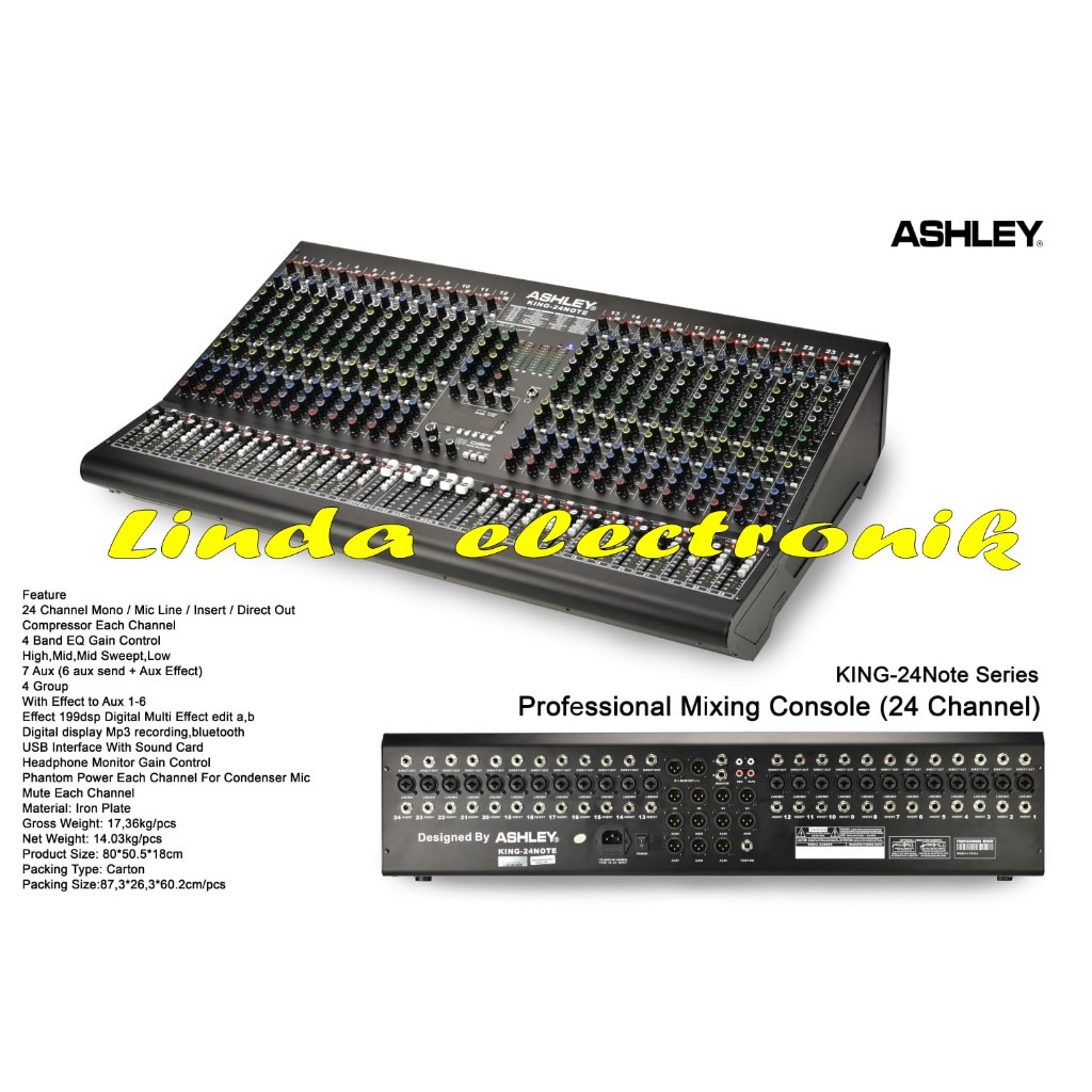 mixer ashley king 24 note 24 channel usb pc sound card recording blutooth