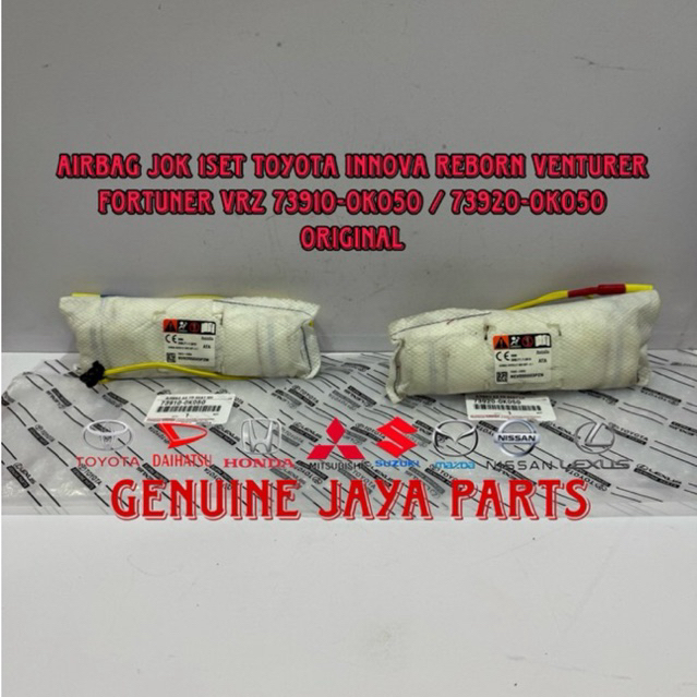 Airbag Air bag Jok 1Set Kiri - Kanan Toyota Innova Reborn Venturer Fortuner Vrz 73910-0k050 / 73920-
