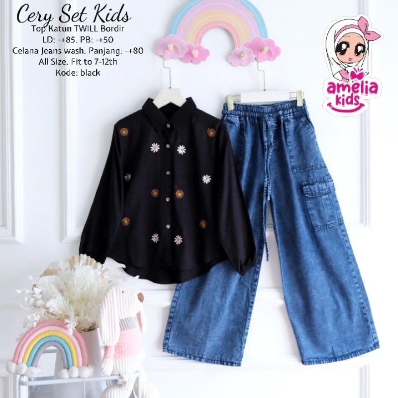 Cery set kids ORI Amelia kids// setelan anak usia 8-12tahun